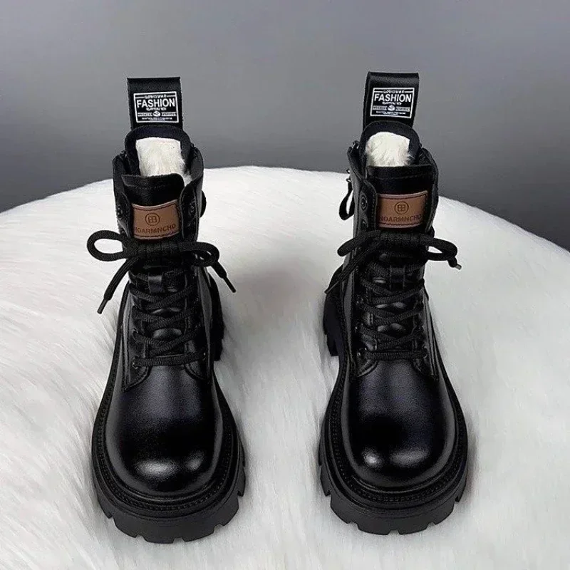 

2023 New Women Boots Casual Shoes Female Short Plush Ladies Classic Punk Woman Shoes High Heels Platform Boots Botas De Mujer