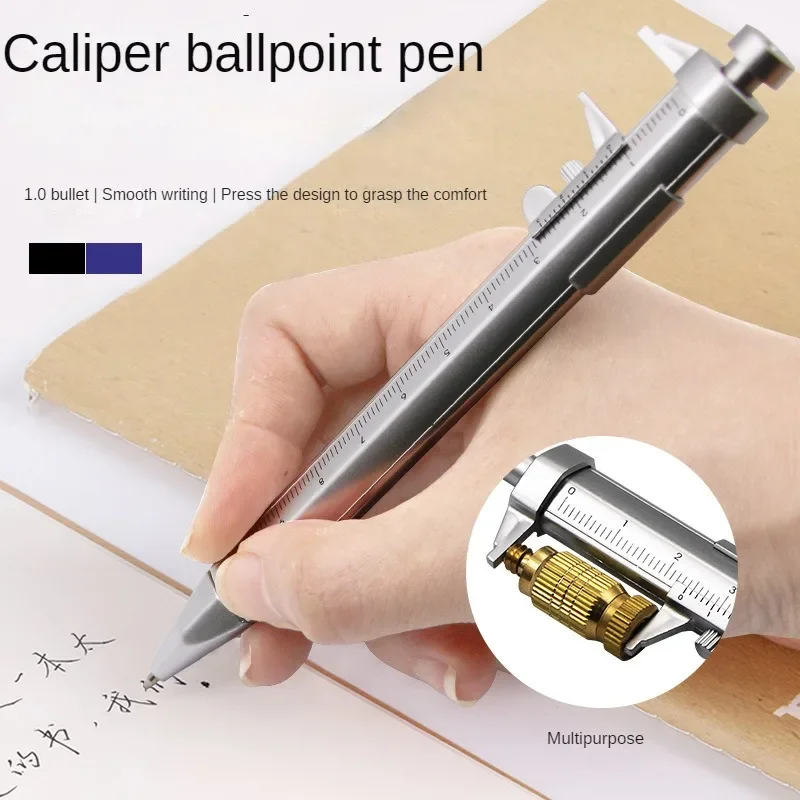 1pcs Caliper Pen 0-100mm Vernier Caliper Roller Ball-Point 1mm Plastic Student Stationery Gift Vernier Caliper Measuring Tools