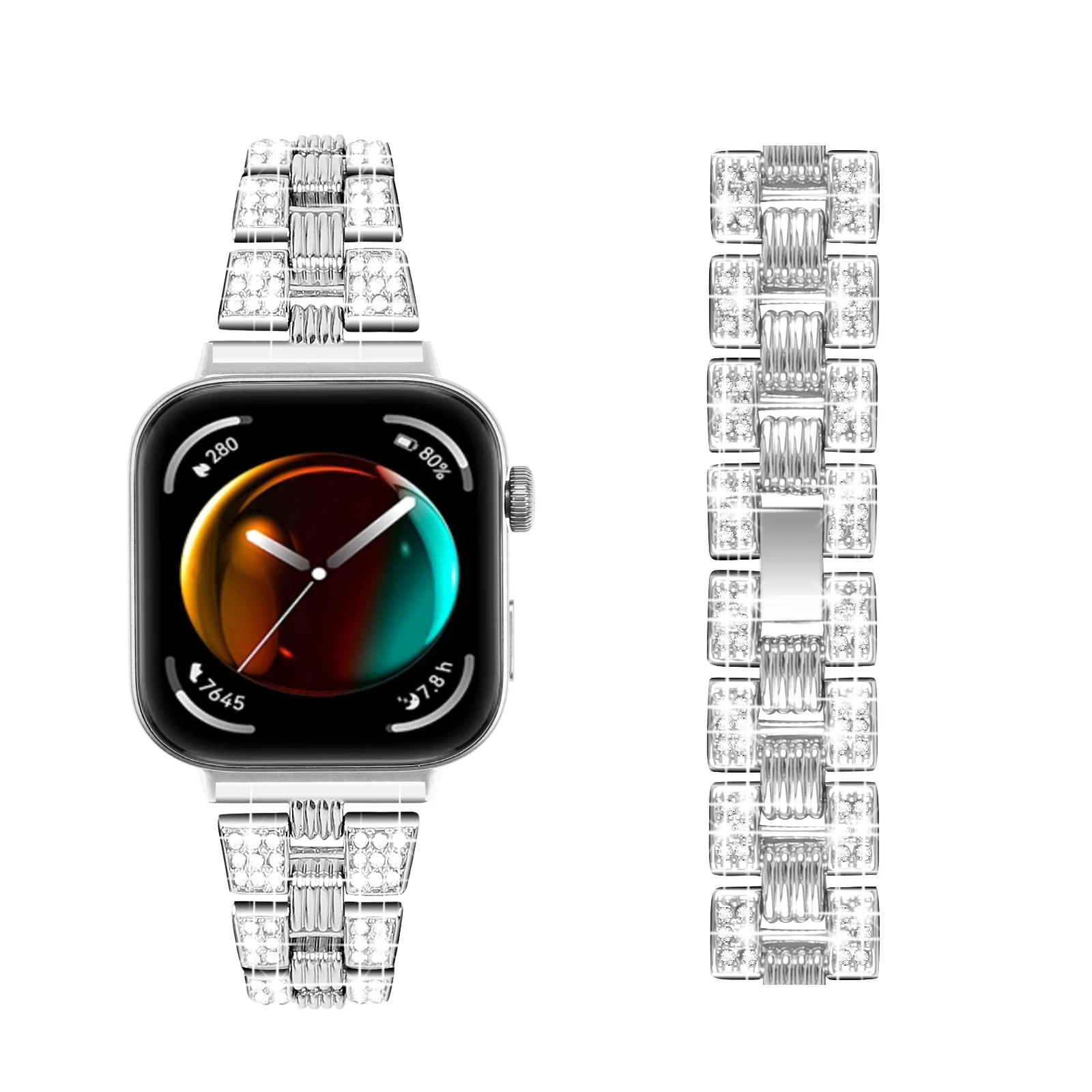 Stainless Steel band for Huawei Watch Fit 3 Strap Diamond Thread Metal Bracelet band for Huawei fit 3 Smart Watch Accessories