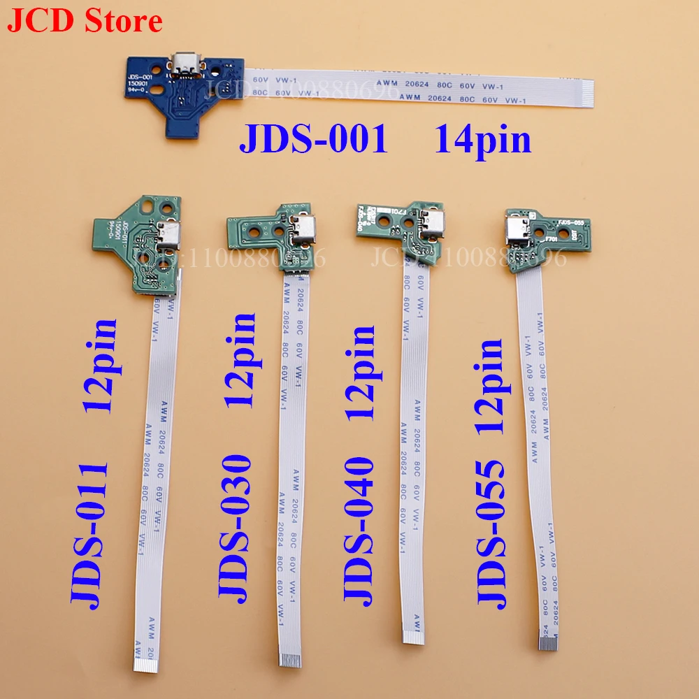 For PS4 Controller Micro USB Charging Board Port Socket jack Dock 12Pin 14Pin JDS 001 011 030 040 055 Connector Cable