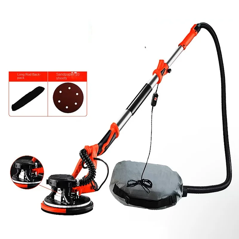 Dual LED Light Máquina De Polimento De Parede, Drywall Sander, Putty Disco Sander, Moagem De Parede, 1550W, 220V, 2.2M, 3.2M