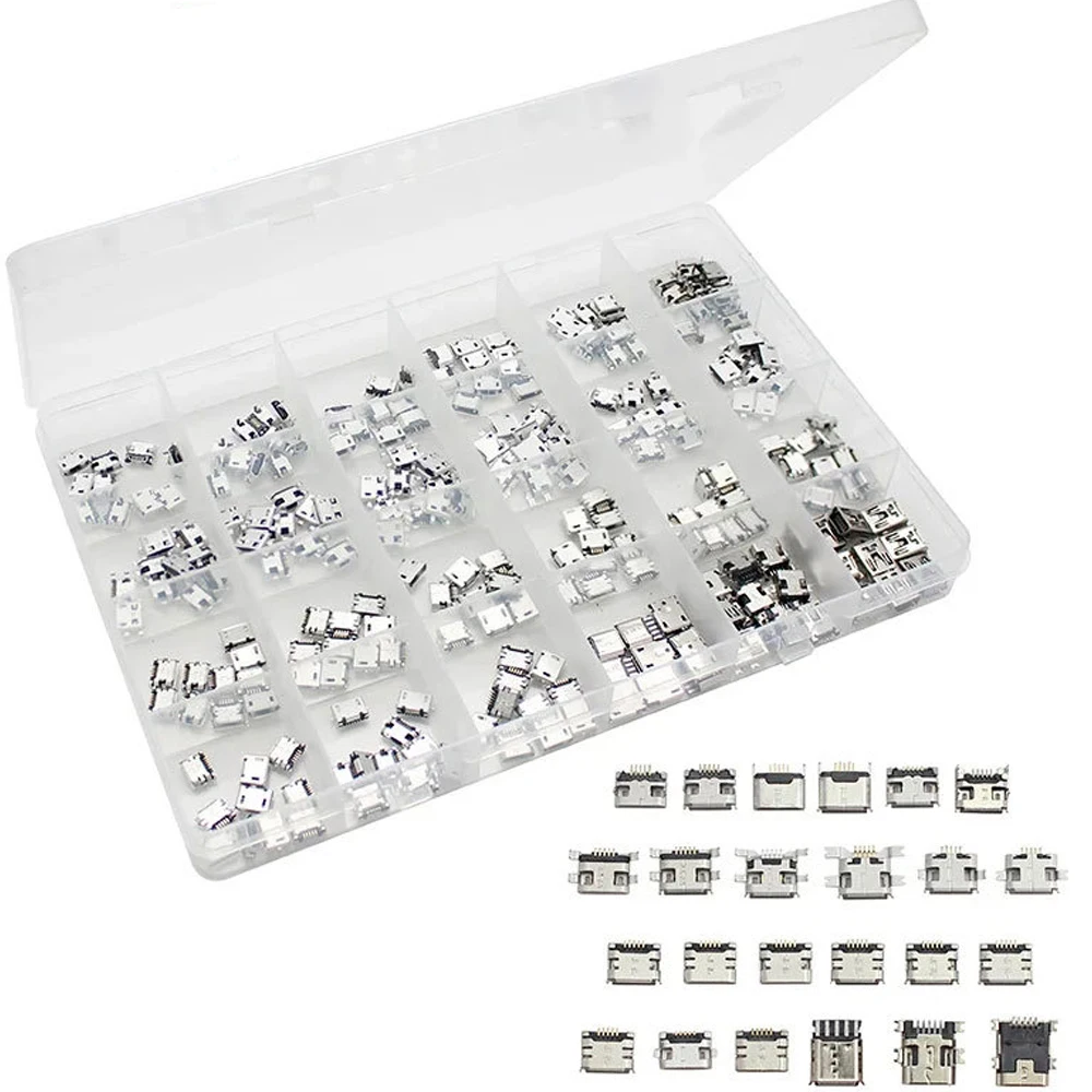 240 Stück 24 Arten Micro-USB-Buchsen-Steckverbinder, Android-Ladeanschluss-Stecker, Micro-USB-Anschluss-Reparatur-Ersatzkit – Detail 5