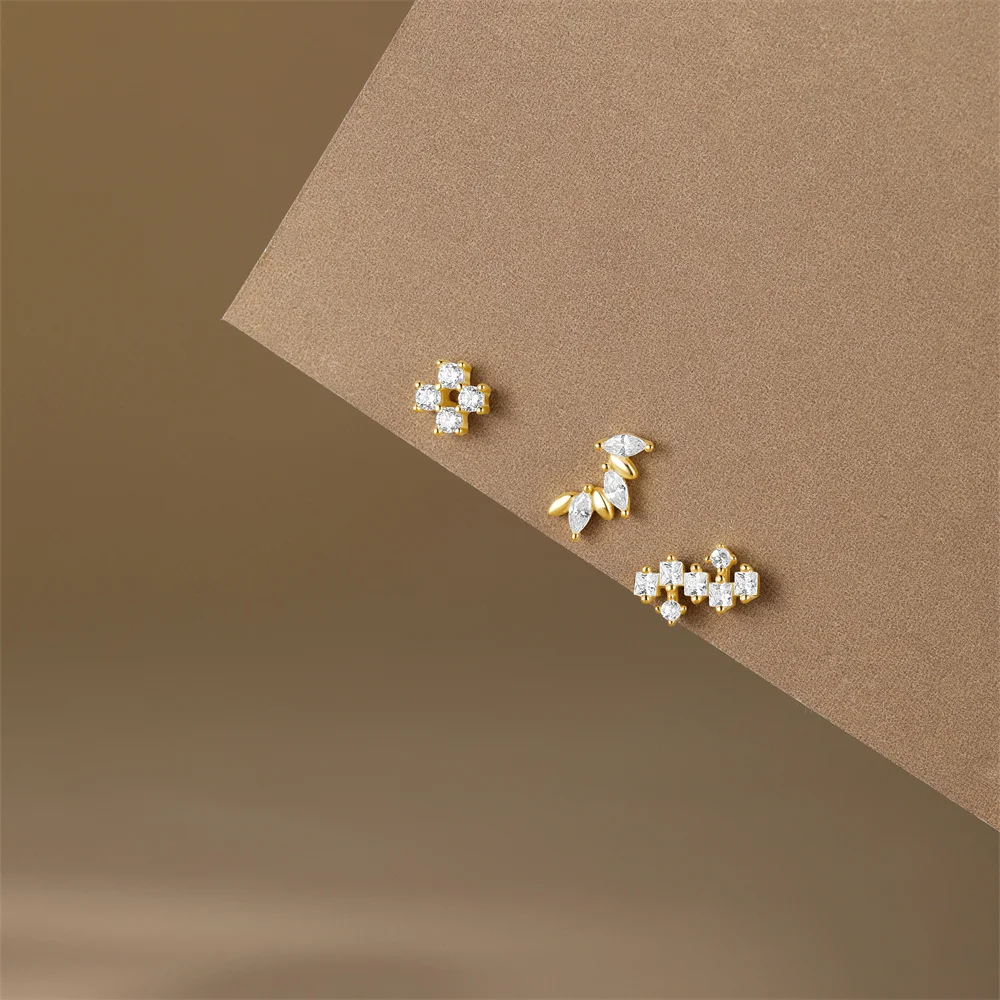 ROXI 925 Sterling Silver horse eye Zircon pierce Earrings For Women 925 Sterling Silver Round Zircon claw prong Earrings Jewelry