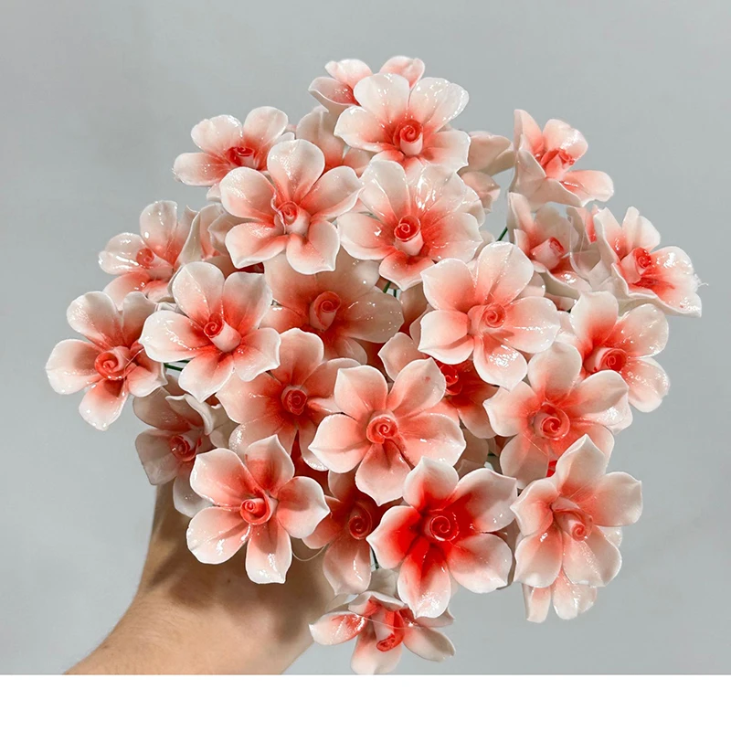 5 Stück Ländliche Wildblumen Keramik-Simulationsblumen Hochtemperaturbeständige Handgefertigte Ewige Blumen Dekorationen Kreative Geschenke für Zuhause – Detail 9