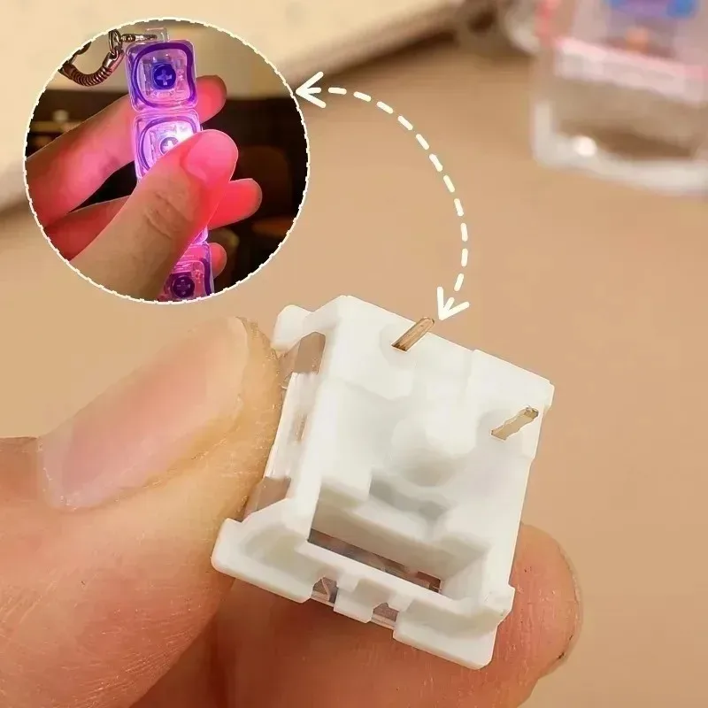 Mechanical Switch Fidget Toy DIY 3D Print Click Button Keycap Emit Light Handmade Blue Axis Creative Keyboard Parts Funny Toy - view 6