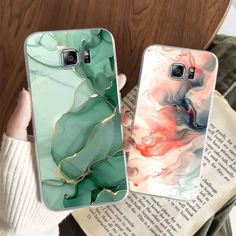 For Samsung S6 Edge Case Silicone Soft TPU Phone Case For Samsung S6 Edge Plus Luxury Marble Transparent Cover Shockproof Funda