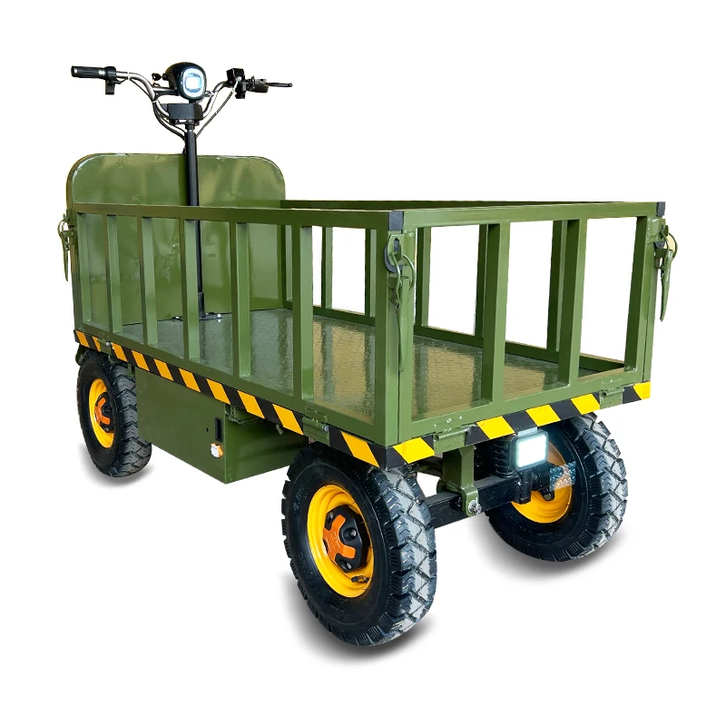 

Electric Powered Heavy Duty Metal Four-Wheel Utility Cart Truck Forward Reverse Gear Switching All-Terrain Gardening Farming