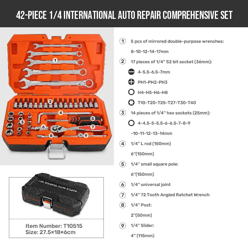 Set Alat Tangan Set Kotak Peralatan Perbaikan Mobil Set Alat Rumah Set Alat Bengkel Reparasi Kit Set Obeng Set Soket untuk Reparasi