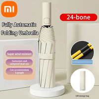 Xiaomi Folding Umbrella Fully Automatic 24 Bone Black Umbrella Light For Sun UV Protection Rain Resistance Strong Wind Resitance