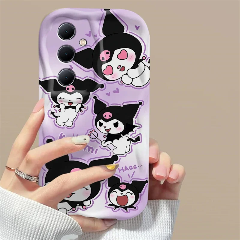 Cute Kuromi Kiity Melody Pochacco Phone Case for iPhone 16 15 14 13 12 11 Pro XS Max XR X 7 8 6 6s Plus SE Cartoon Wave Cover