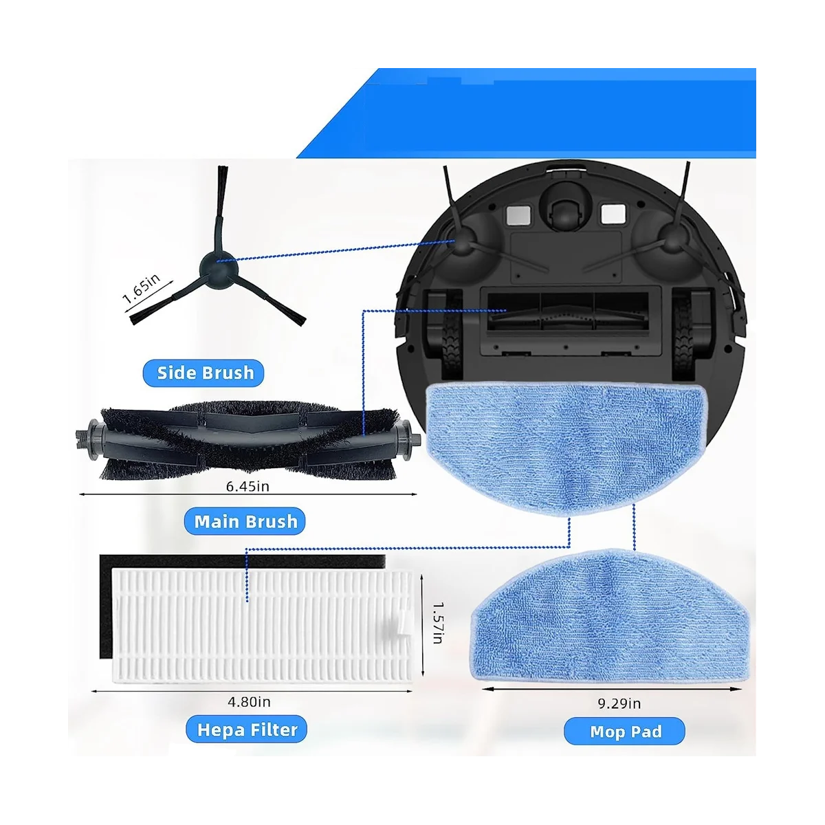 Kit De Peças De Reposição Para Tikom G8000 Pro, HONITURA G20, Robot Vacuum, Peças De Reposição Acessórios