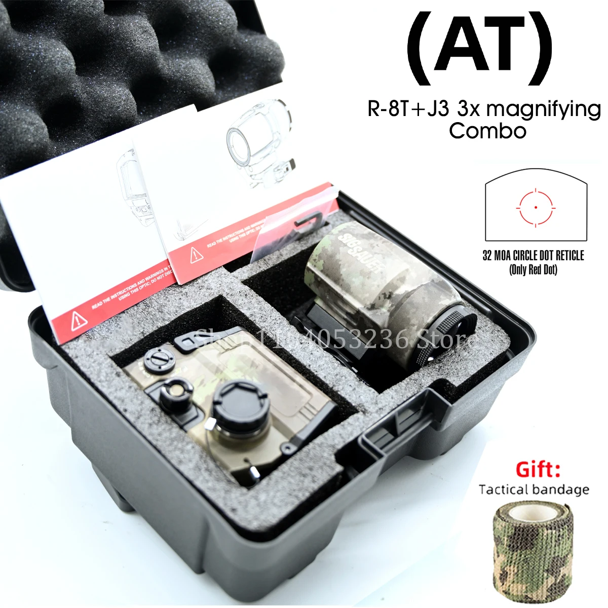 Tactische R-8T Holografische Red Dot Sight Circle Reticle Optische Reflex High-definition 3x Vergrootglas Gecombineerde Scope