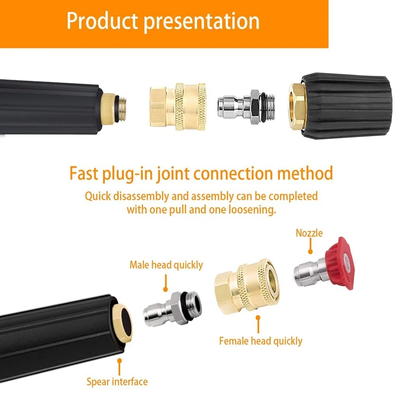 4 Pcs Pressure Washer Quick Connect Coupler, 1/4 Inch NPT Female Threads Size, Brass Material