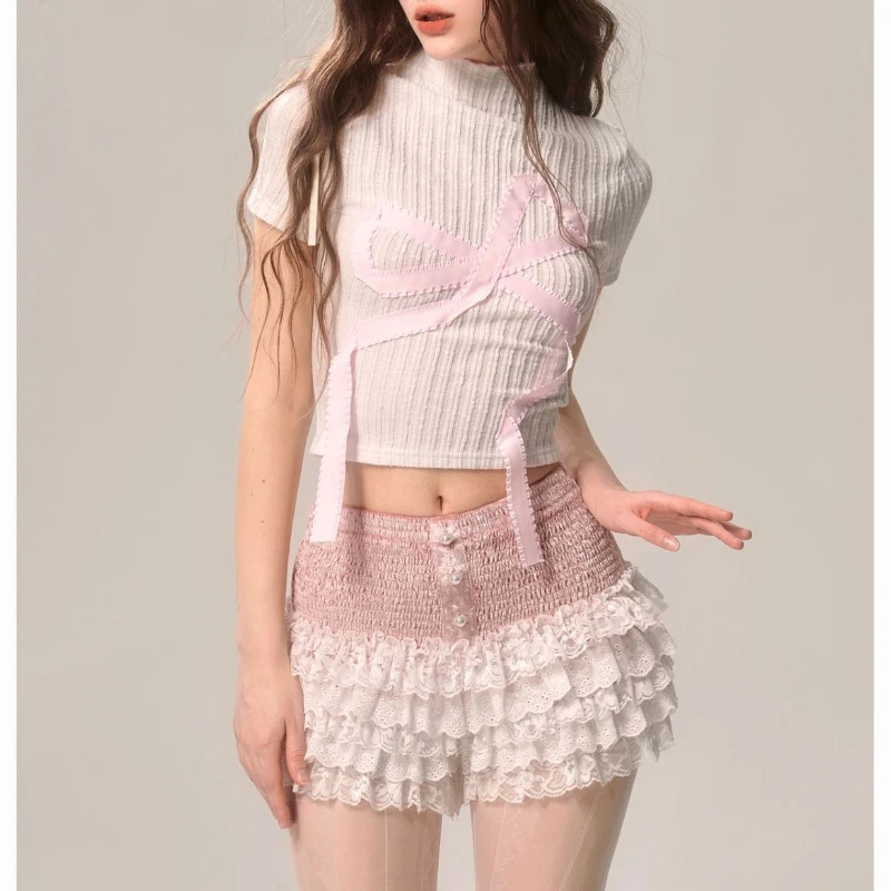 

College Girl Wind 2025 Xia Lei A Word Cake Skirt Pants Ballet Skirt Pants