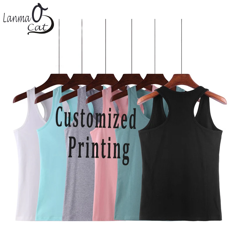 

Custom Printing Tank Top Ladies Tee Top Streetwear Sposts Cotton Crop Top Sexy Camis Slim Corset Undershirt Tanks