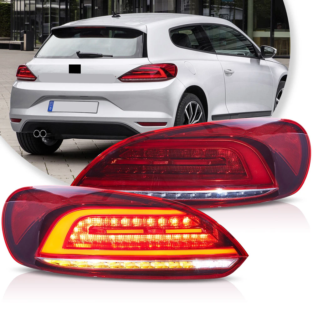 Vland 09-14 Scirocco LED Tail Lights Full LED Rear Lamps W/Amber Sequential Turn Signals