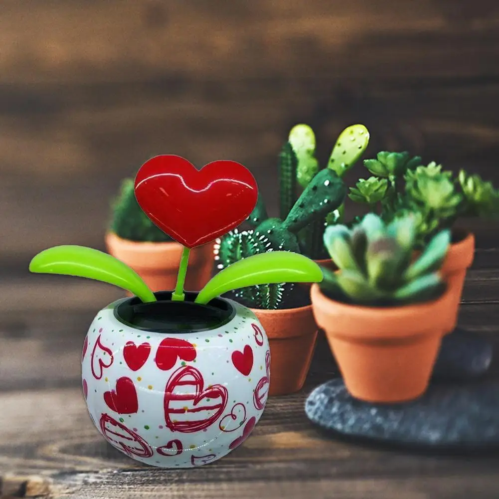 لطيف تعمل بالطاقة الشمسية الرقص زهرة لعبة مكتب عمل سيارة ديكور مضحك ألعاب كهربائية للأطفال هدية الكريسماس اكسسوارات ديكور السيارات #3