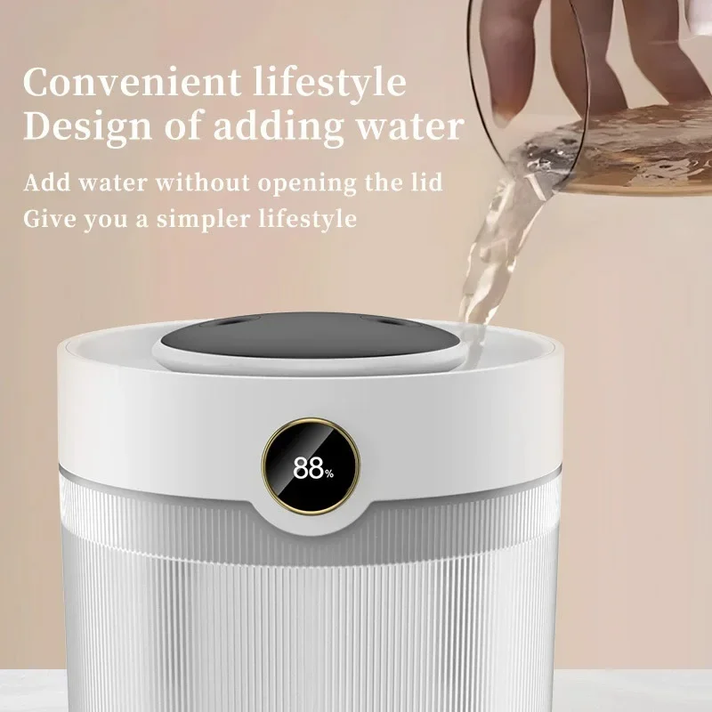 Xiaomi 2L سعة كبيرة ثقب مزدوج نانو ميست المرطب خزان كبير للغاية 7 ألوان ضوء الليل شاشة ديجيتال ذكية للمنزل والسيارة #6