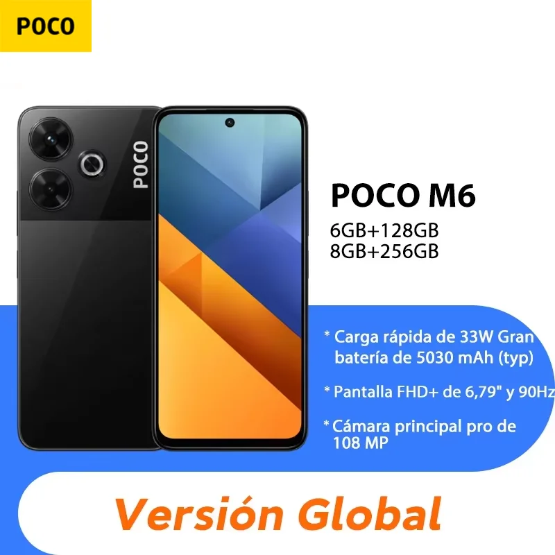 POCO M6 Global Version Smartphone 128GB / 256GB MediaTek Helio G91 Ultra 6.79'' 90Hz Display 33W Fast Charging 5030mAh 108MP NFC