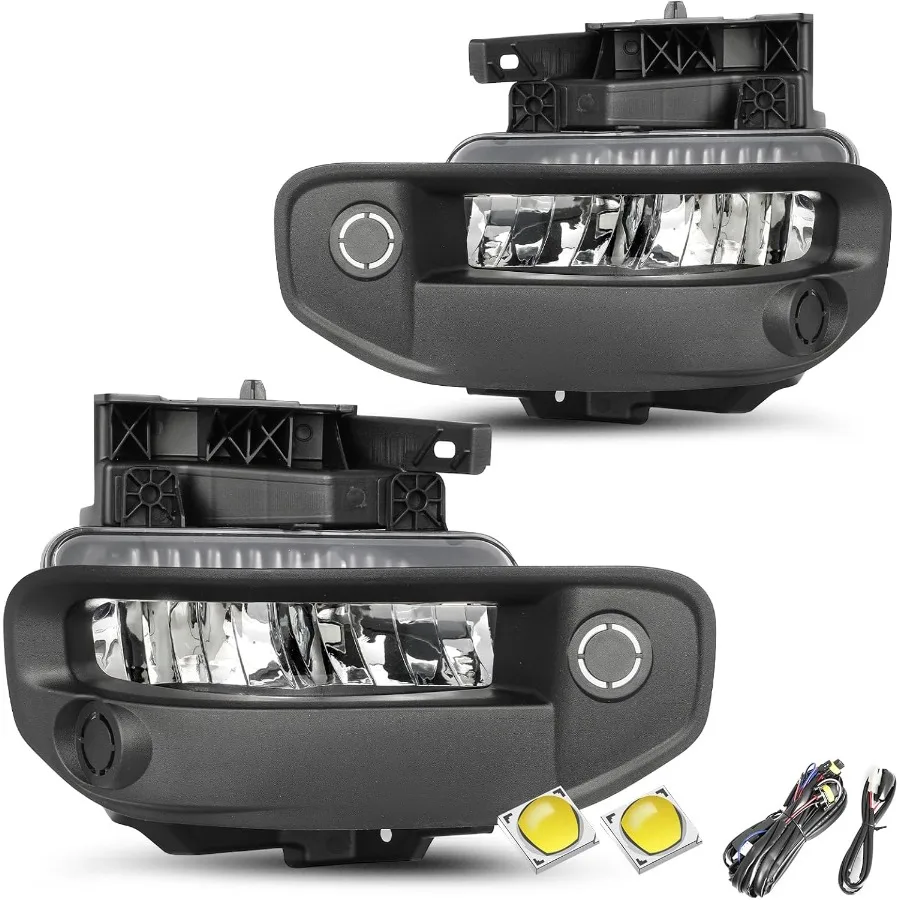 أضواء الضباب LED ل دودج رام 1500 20192024 استبدال مصباح الضباب الأمامي مع قوس ومجموعة الأسلاك عالية السطوع المزدوج العلوي #1