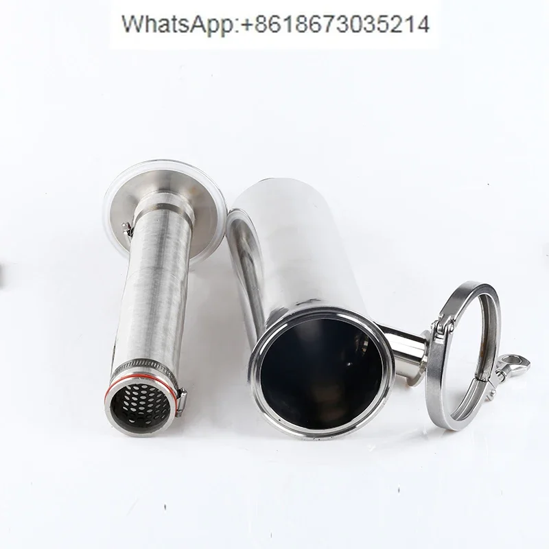 

304 stainless steel quick loading angle filter sanitary grade clamp chuck welding right angle pipe filter