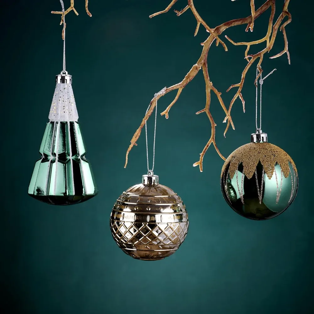 

Christmas Tree Ornament Bulk, Assorted Decorative Hanging Ball Ornaments, Christmas Ornaments Set