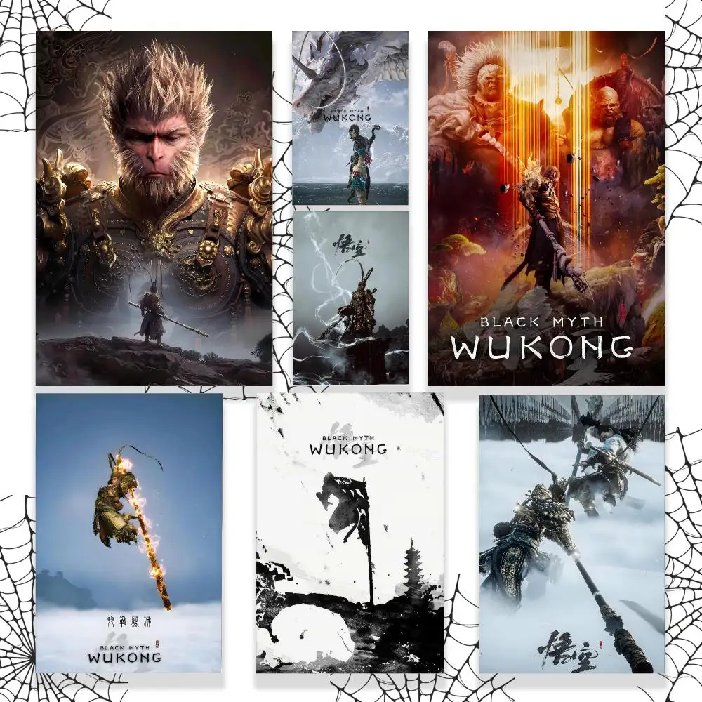 Game B-Black Myth Wukong Poster Graphic Wall Art Poster HD Waterproof PP Paper Print for Bedroom Living Room Office Decor Gift