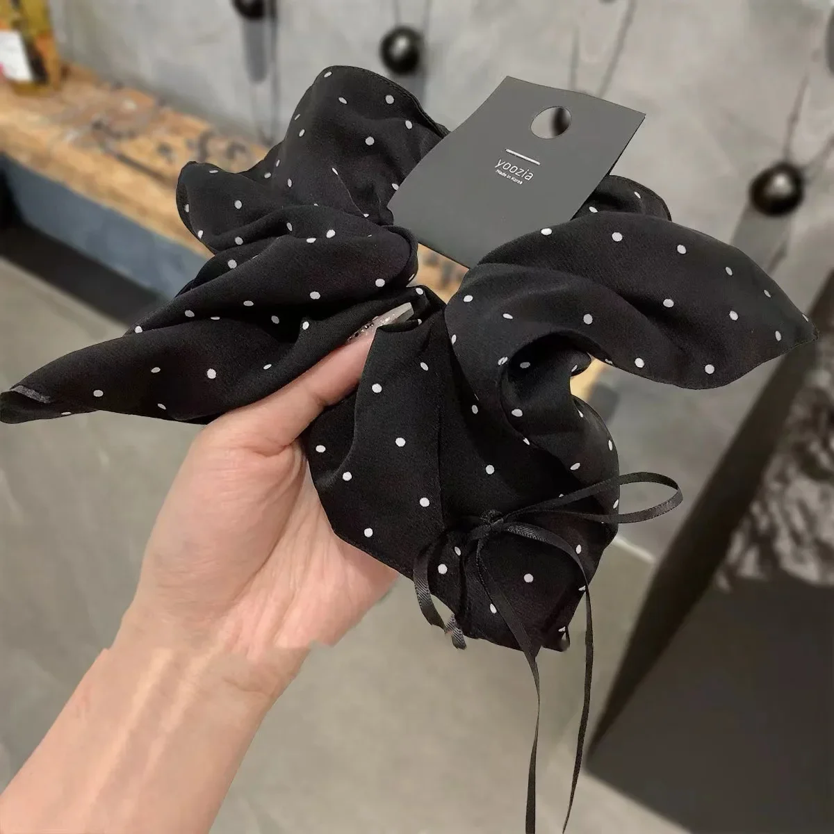 

Chic Polka Dot Bowknot Hair Scrunchies for Women Korean Design Hair Ties for Girls, Cute Headband Accessories