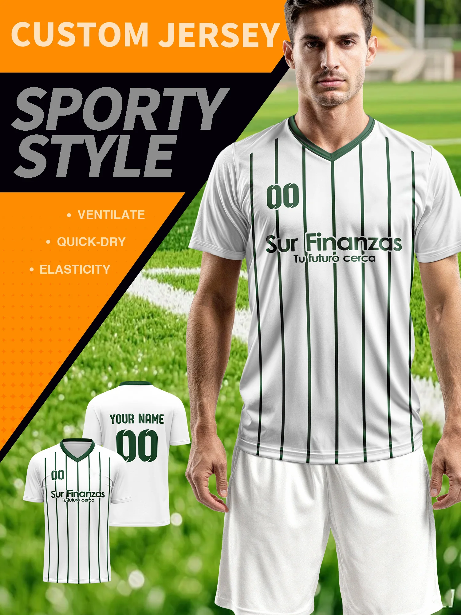 

2026 Men's and Women's Customized Name and Number Sports V-Neck Jerseys, Quick-Drying, Fashionable, Sublimation Technology