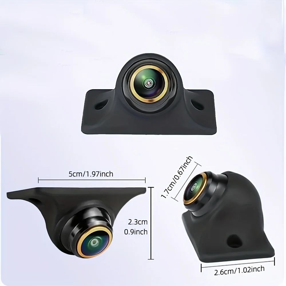 4-Pin AHD1080P/CVBS Car Rearview Camera with Front/Rear/Side Views, Parking Guide Lines & Wide Angle Lens -  Full-Color