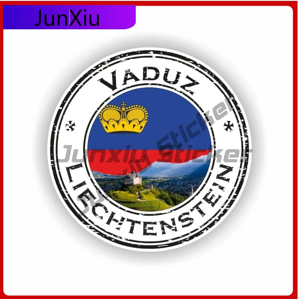 

Vaduz Liechtenstein Seal Sticker Round Creative Window Helmet Scratch Cover Body Decoration Vinyl Decal For Car Truck SUV