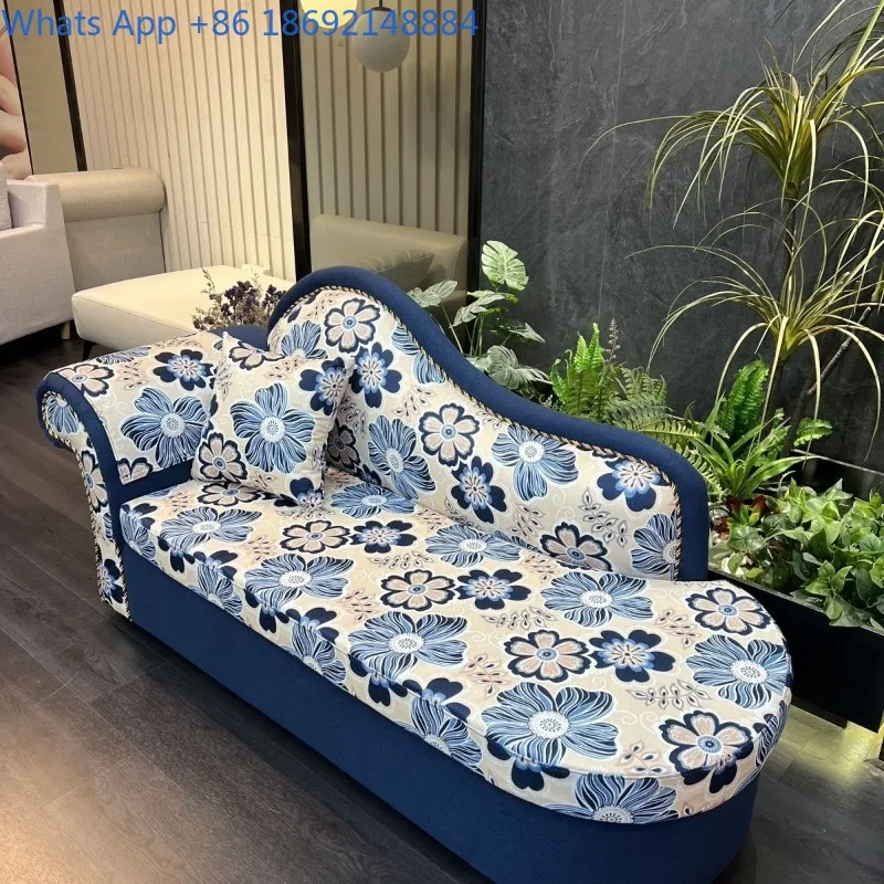European Style Fabric Recliner for Lazy People, Simple Single Sofa for Bedroom