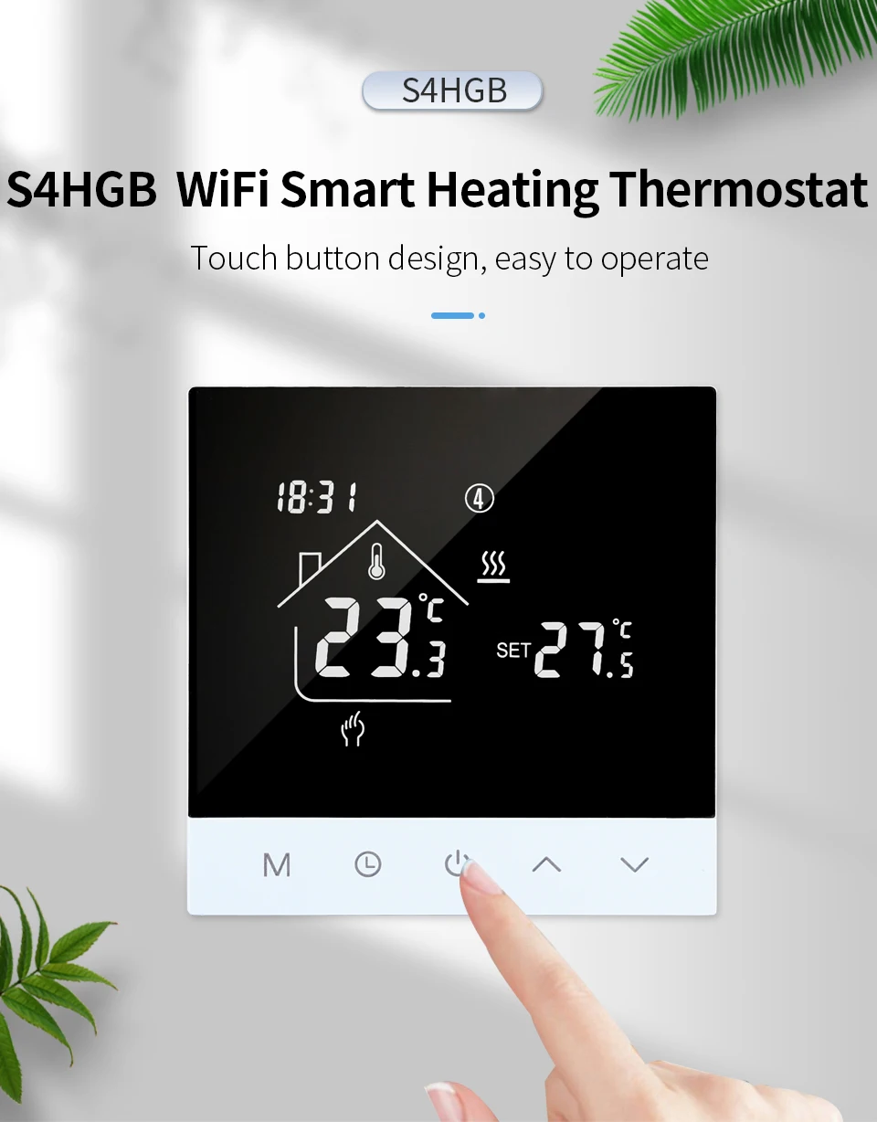 S4HGB واي فاي الذكية التدفئة ترموستات شاشة LCD التحكم الصوتي اليكسا تويا أليس/الكهربائية/المياه الطابق تحكم في درجة الحرارة