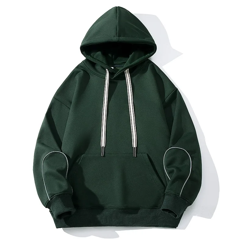 New Spring Autumn Solid Color Night Reflective Strip Hoodie Men Loose Couple Fashion Windproof Warm Hoodies