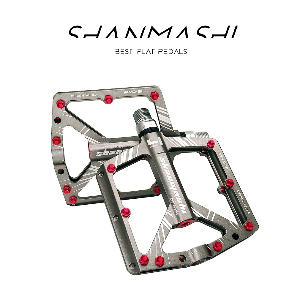

S1 Mountain Bike Pedal with 4 Bearings, Aluminum Alloy Pedal Nuts, Lubricated and Lightweight for Cycling