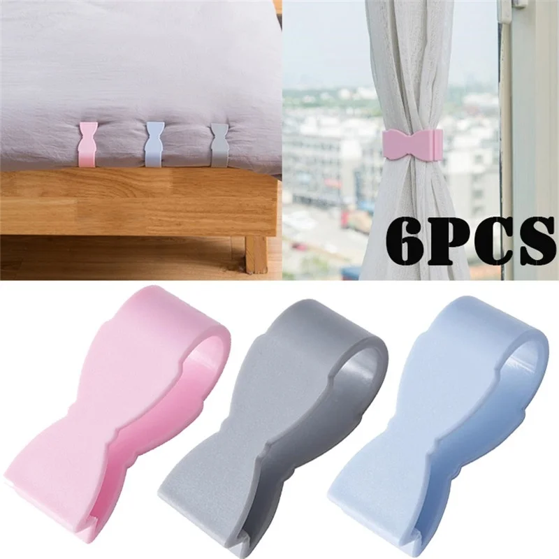 6Pcs Bedroom Bed Sheet Clips Quilt Holder Without Needle No Trace Anti-running Sheet Quilt Fixed Anti-skid Cover Clip Fixer