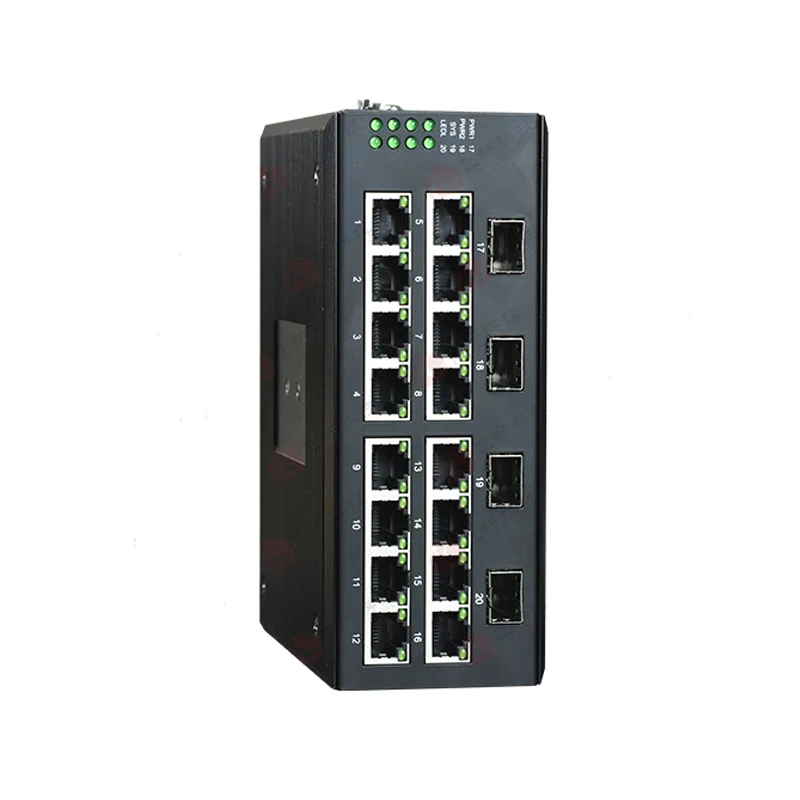 Din Rail Managed Gigabit Ethernet Switch L2 16 Port Industrial Switch With 4 SFP