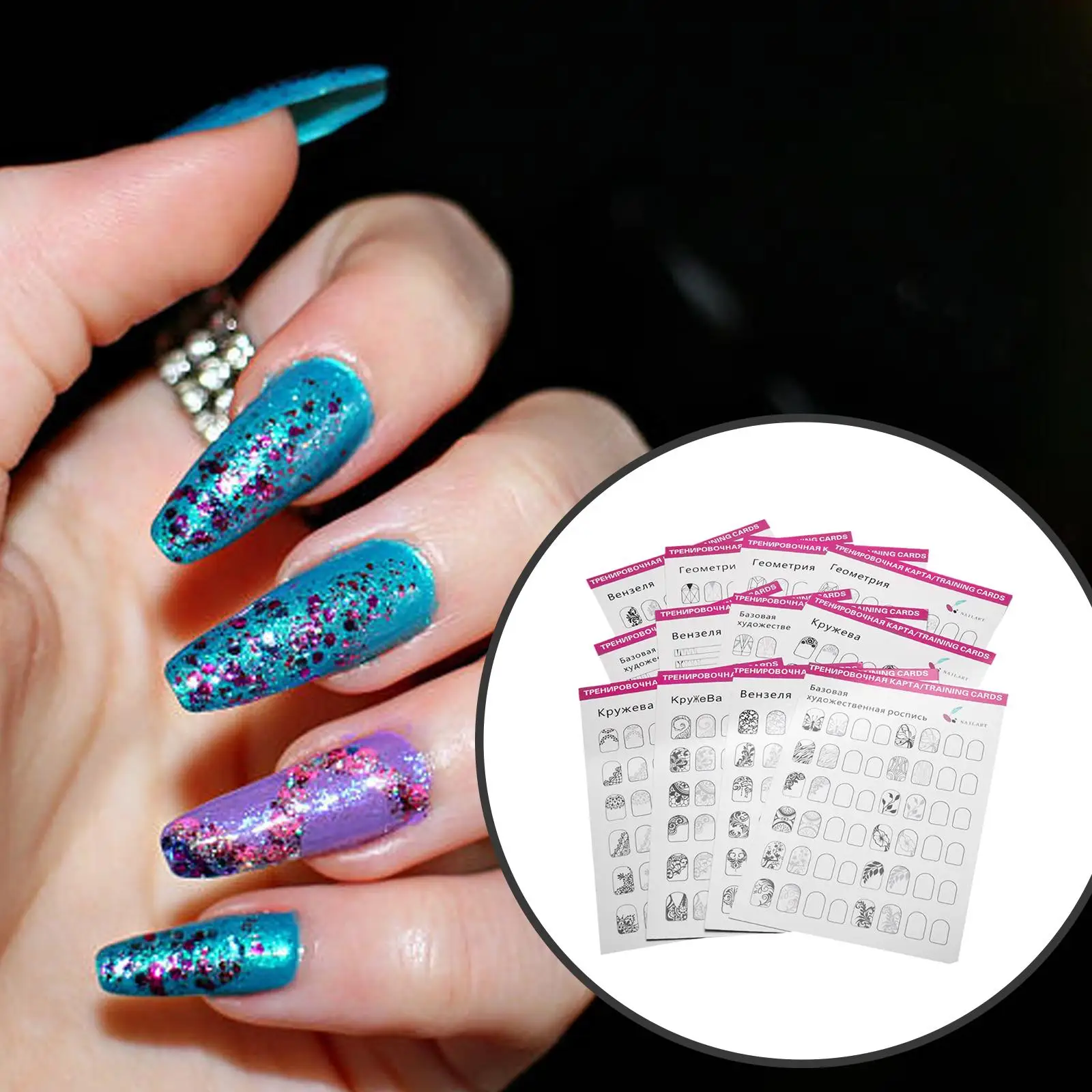 Nail Art Practice Lines Drawing Book Paint Template Guide Paper Nail Art Supplies for Nail Designs Decoration and Beginners