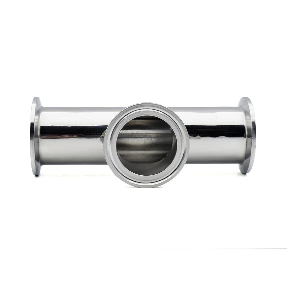 304 Stainless Steel Tee Hard Pipe Clamp Welded Mirror Equal Diameter Positive Pipe Clamp Pipe Fittings Internal and External