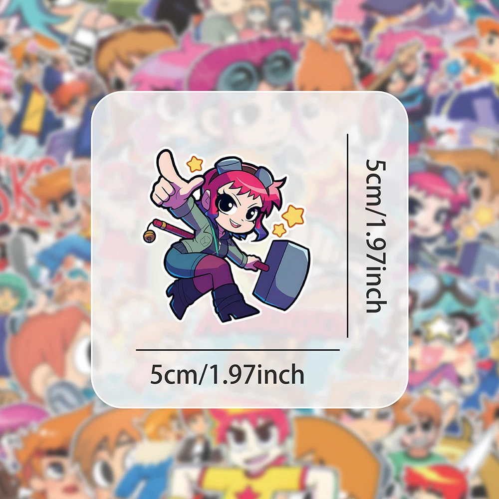 

10/30/60pcs Anime Scott Pilgrim Cartoon Stickers Decals Kid Toy DIY Phone Laptop Suitcase Car Cool Waterproof Decoration Sticker