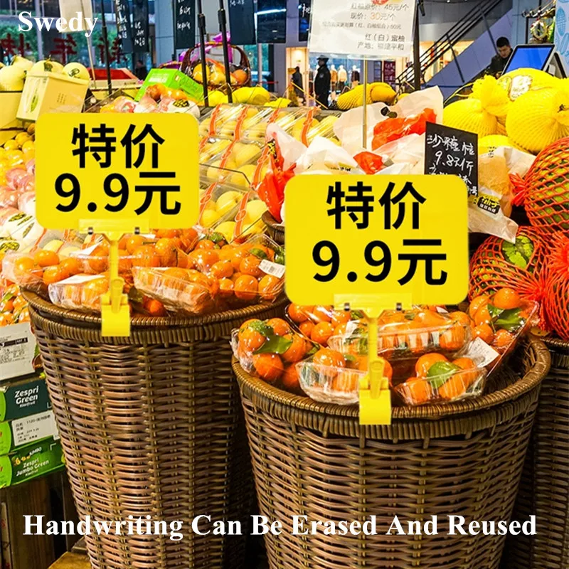 20 Pieces A5 Waterproof Easy Wipe Rewrite Price Sign Holder POP Clip For Supermarket Restaurant Price Label Tags Clip Board