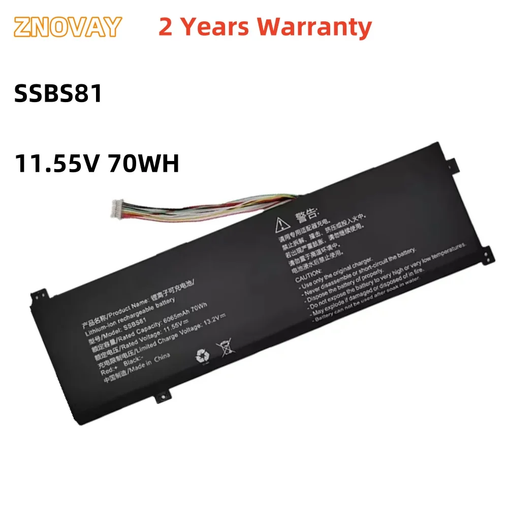 ZNOVAY SSBS81 Laptop Battery For Mechrevo 10 16 Pro Code01 2022 Edition 2023 R5 R7-6800H Tablet PC 16HD-5BB6U 11.55V 70Wh