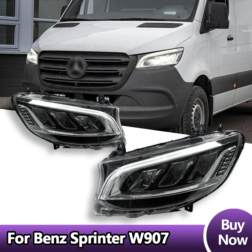 

Автомобильные фары для Benz Sprinter W907, фары 2019-2023, светодиодные фары для проектора, дневные ходовые огни, автомобильные аксессуары