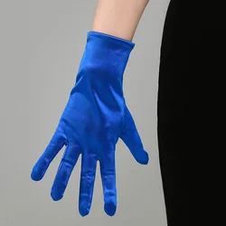 Women’s Short Satin Gloves Wrist-Length Dress Gloves for Evening Party Wedding Cocktail Formal Events Performances