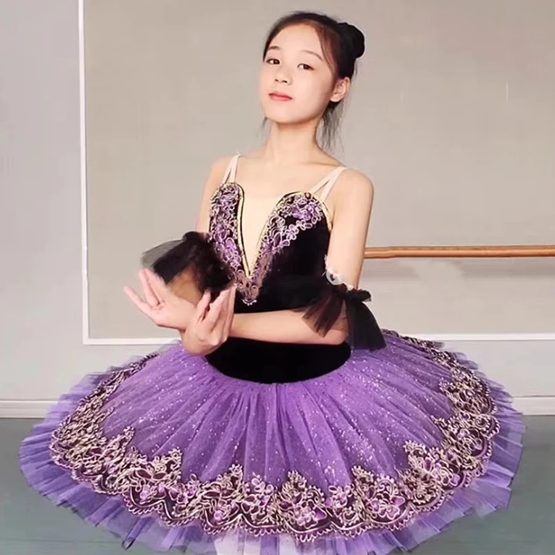 children's-ballet-skirt-purple-sleeping-beauty-show-institutional-performance-clothes-little-swan-tutu-skirt-stage-performance
