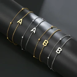 Cazador Stainless Steel Double Chains Bracelet for Women Initial Letter A-Z Alphabet Jewelry 2026 Bracelet on Hand Birthday Gift