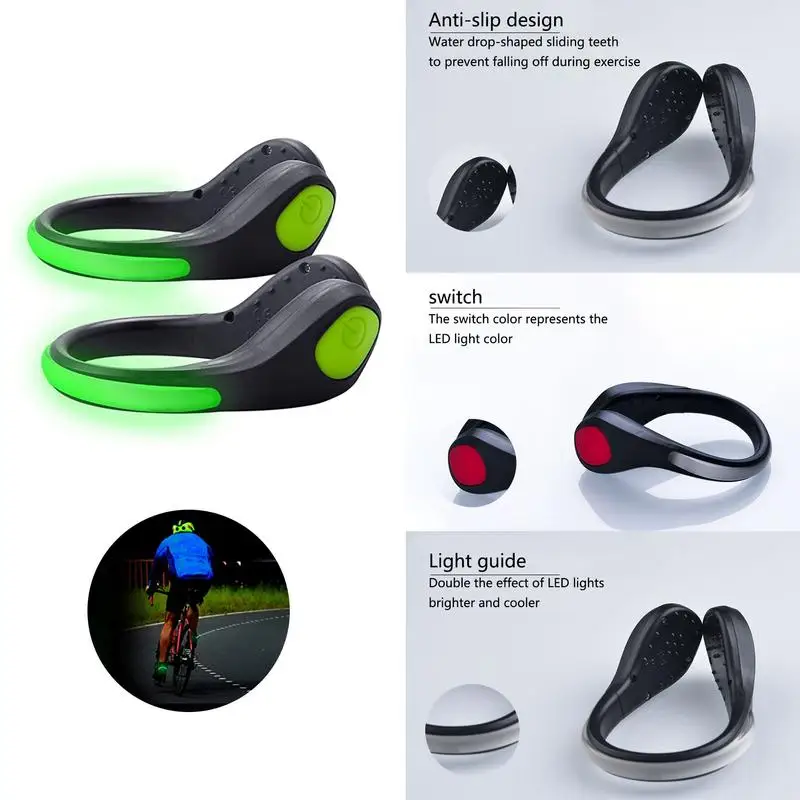 LED Shoe Clip Light Rainproof Flashing Lamp Safety Warning Light for Outdoor Sports Night Running Walking Cycling Luminous Clip