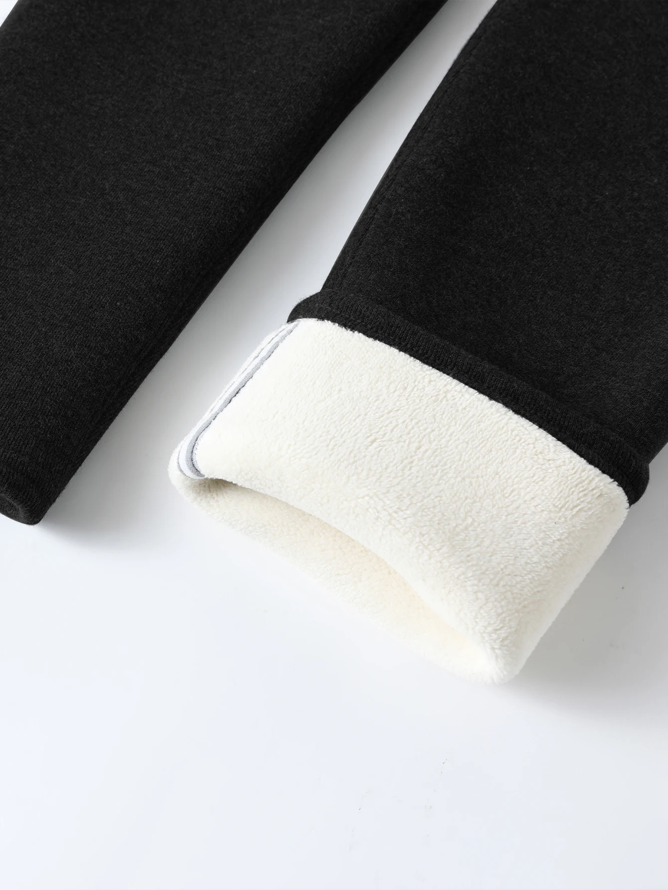 High-waist de rong fleece-lined thick winter and autumn and winter inner and outer wear lamb fur base layer pants outer wear hea