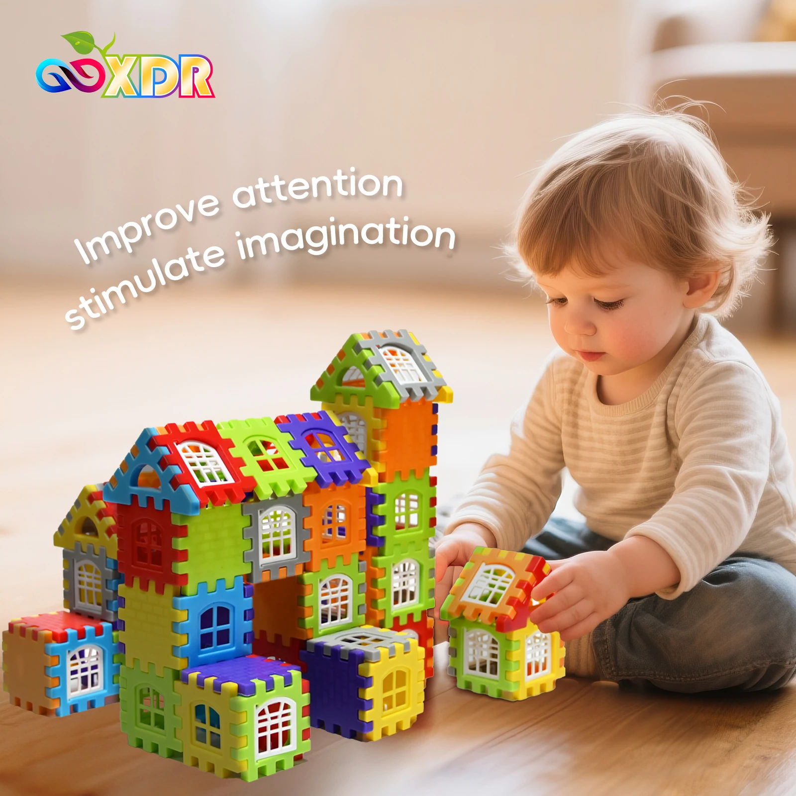 Children Building Houses Building Block Simulation Window Design Colored Kids Puzzle Toys DIY  Designer Construction Set Gifts