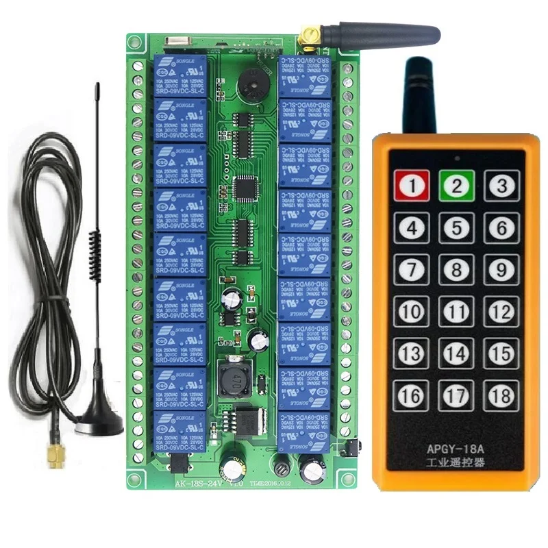 1000M uniwersalny 315/433mhz DC 12V 24V 18CH RF Radio bezprzewodowe System zdalnego sterowania odbiornik nadajnik oświetlenie zasilanie